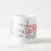 Personalisiertes Mit Monogramm Hübsches Design Kaffeetasse (Vorderseite Links)