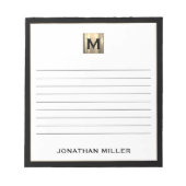 Personalisiertes Mit Monogramm Notepad Notizblock (Vorderseite)