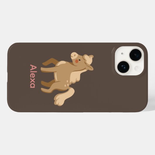 Personalisiertes Mit Monogramm Pony Horse Girl Case-Mate iPhone Hülle (Rückseite (Horizontal))