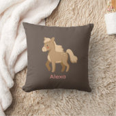Personalisiertes Mit Monogramm Pony Horse Girl Kissen (Decke)