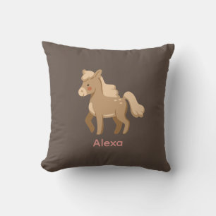 Personalisiertes Mit Monogramm Pony Horse Girl Kissen