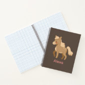 Personalisiertes Mit Monogramm Pony Horse Girl Notizblock (Innenseite)