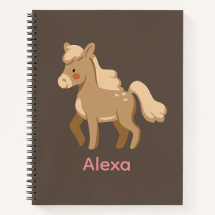 Personalisiertes Mit Monogramm Pony Horse Girl Notizblock