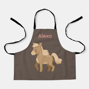Personalisiertes Mit Monogramm Pony Horse Girl Schürze