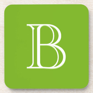 Personalisiertes Mit Monogramm Schreiben, Grünes W Getränkeuntersetzer