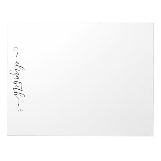 Personalisiertes Mit Monogramm Skript-Notepad Notizblock (Vorderseite)
