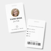 Personalisiertes Mitarbeiter-ID-Abzeichen mit Foto Ausweis (Vorder- & Rückseite)
