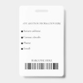 Personalisiertes Mitarbeiter-ID-Abzeichen mit Foto Ausweis (Rückseite)