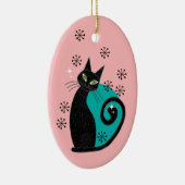 Personalisiertes Mittelalter Atomkatzenjause Keramik Ornament (Rechts)