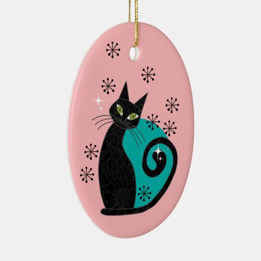 Personalisiertes Mittelalter Atomkatzenjause Keramik Ornament (Rechts)