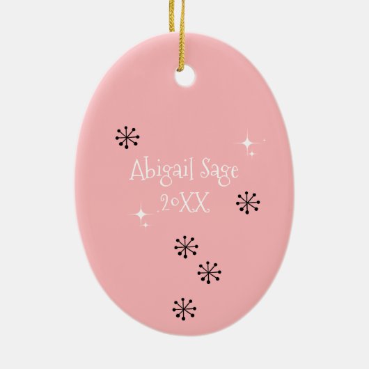 Personalisiertes Mittelalter Atomkatzenjause Keramik Ornament (Hinten)