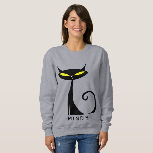 Personalisiertes Mittelalter Moderne Atomenkatze Sweatshirt (Vorne ganz)