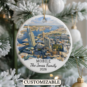 Personalisiertes mobiles Ornament, Alabama nach Ma Keramik Ornament