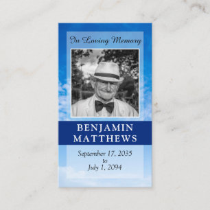 Personalisiertes Modern Funerbiter Gedicht Blue Sk Begleitkarte