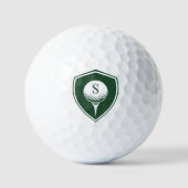 Personalisiertes Modern Golfer Green Initial Monog Golfball (Vorderseite)