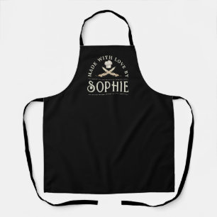 Personalisiertes Modern Mit Liebe Emblem Schwarz Schürze