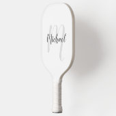 Personalisiertes Modern Script Monogram und Name Pickleball Schläger (Links)
