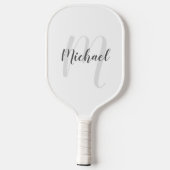 Personalisiertes Modern Script Monogram und Name Pickleball Schläger (Rückseite)
