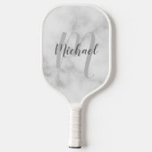 Personalisiertes Modern Script Monogram und Name Pickleball Schläger (Rückseite)
