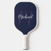 Personalisiertes Modern Script Monogram und Name Pickleball Schläger (Rückseite)