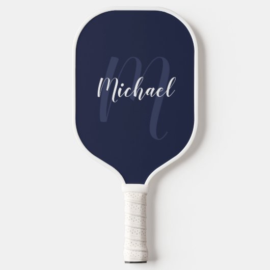 Personalisiertes Modern Script Monogram und Name Pickleball Schläger (Vorderseite)