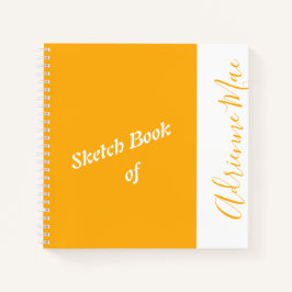 Personalisiertes Modern Yellow Your Name Sketchboo Notizblock