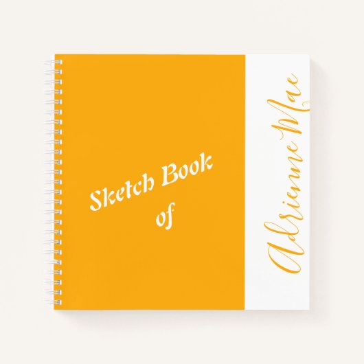 Personalisiertes Modern Yellow Your Name Sketchboo Notizblock (Vorderseite)