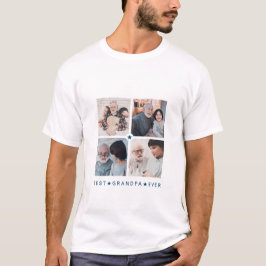 Personalisiertes modernes 4-Foto "Best Opa Ever" T-Shirt