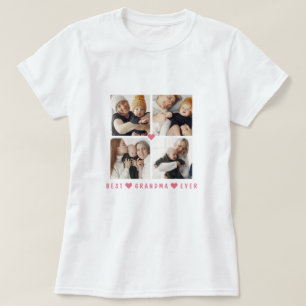 Personalisiertes modernes 4-Foto 'Beste Oma überha T-Shirt