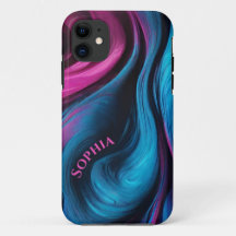Personalisiertes modernes Abstract-Blau und Fuchsi