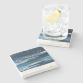 Personalisiertes, modernes Abstraktes Bild Steinuntersetzer (Seitenansicht)