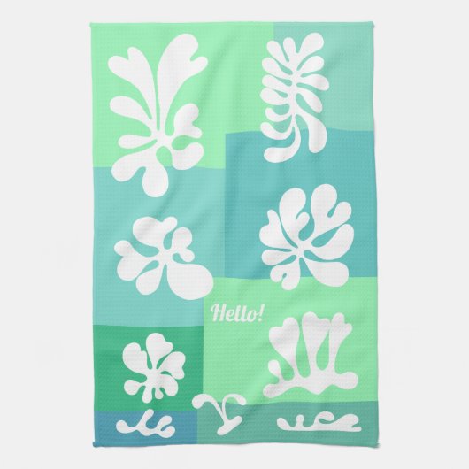 Personalisiertes, modernes Abstraktes Design in Gr Geschirrtuch (Vertikal)