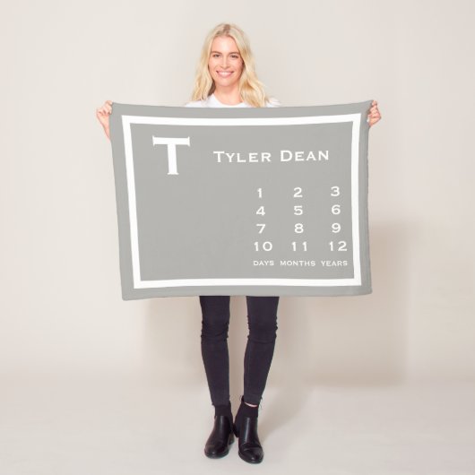 Personalisiertes modernes Baby Milestone Foto Blan Fleecedecke (Beispiel)