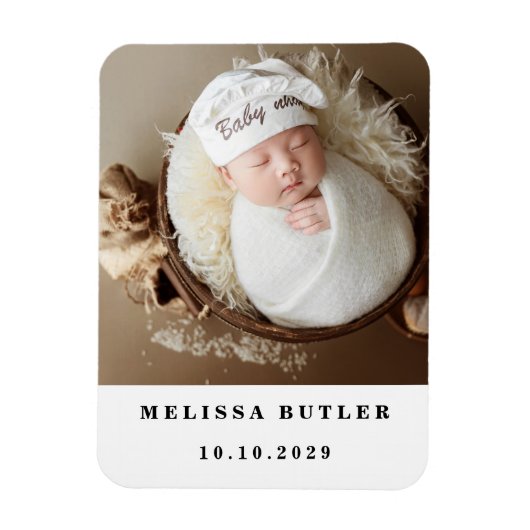 Personalisiertes modernes Babyfoto Magnet (Vertikal)