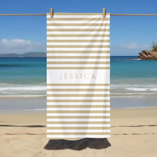 Personalisiertes, modernes, beigefarbenes Muster Strandtuch
