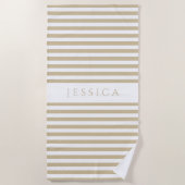 Personalisiertes, modernes, beigefarbenes Muster Strandtuch (Vorderseite)