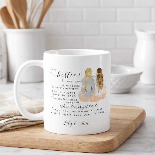 Personalisiertes modernes BFF-Freundschaftsgeschen Kaffeetasse