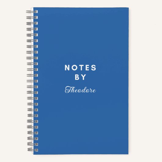 Personalisiertes modernes blaues Notizbuch (Vorderseite)