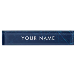 Personalisiertes modernes blaues Tech-Profi Namensplakette