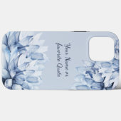 Personalisiertes, modernes Blumendustblau Case-Mate iPhone Hülle (Rückseite (Horizontal))