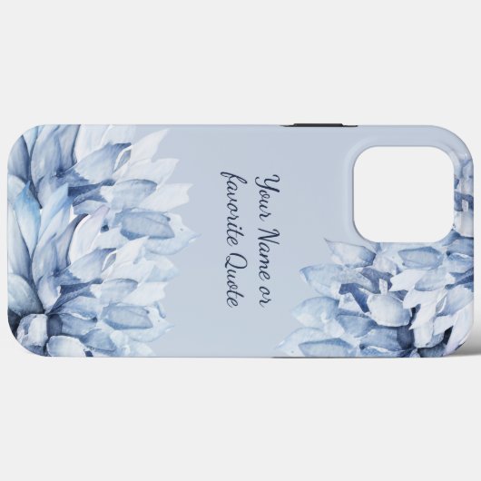 Personalisiertes, modernes Blumendustblau Case-Mate iPhone Hülle (Rückseite (Horizontal))