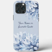 Personalisiertes, modernes Blumendustblau Case-Mate iPhone Hülle (Rückseite)