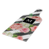 Personalisiertes, modernes Blumenmonogramm - Gesch Schneidebrett (Ecke)