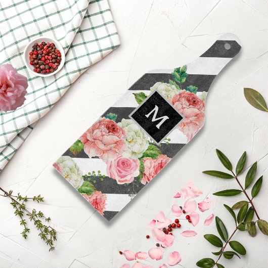 Personalisiertes, modernes Blumenmonogramm - Gesch Schneidebrett