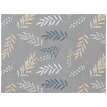 Personalisiertes, modernes botanisches Blau, Grau,