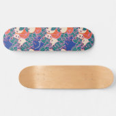 Personalisiertes, modernes Bud & Blume Muster Skateboard (Horizontal)