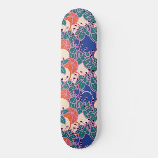 Personalisiertes, modernes Bud & Blume Muster Skateboard (Vorderseite)