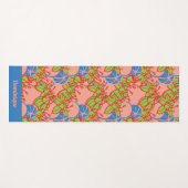 Personalisiertes, modernes Bud & Blume Muster Yogamatte (Vorderseite (Horizontal))