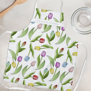 Personalisiertes modernes bunter Tulpenmuster Schürze