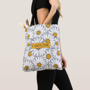 Personalisiertes modernes Daisy-Blumenmuster Tasche